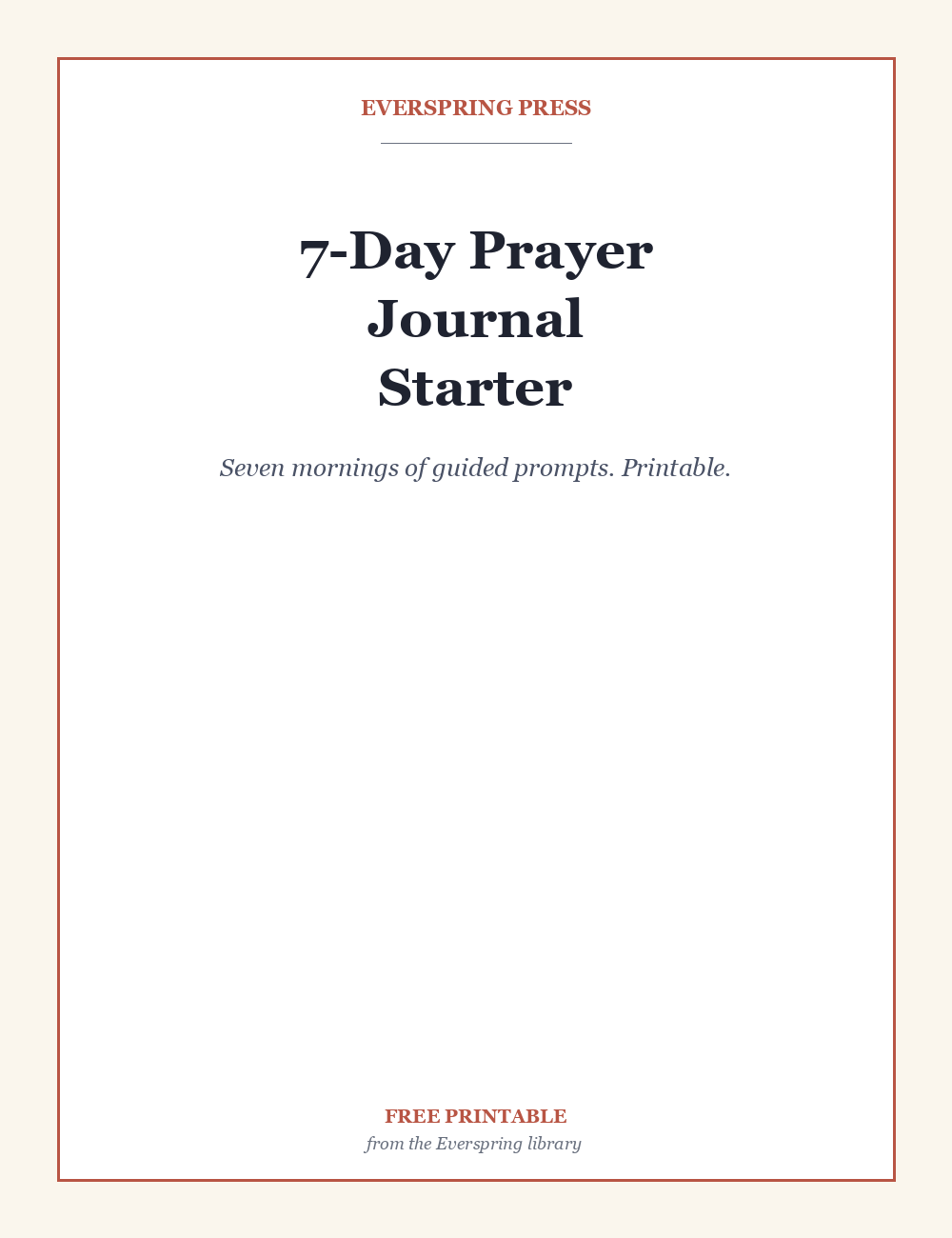 7-Day Prayer Journal Starter