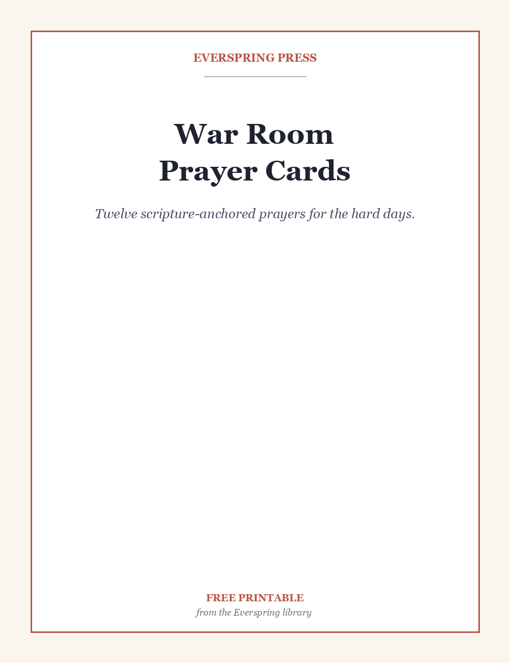 War Room Prayer Card Pack