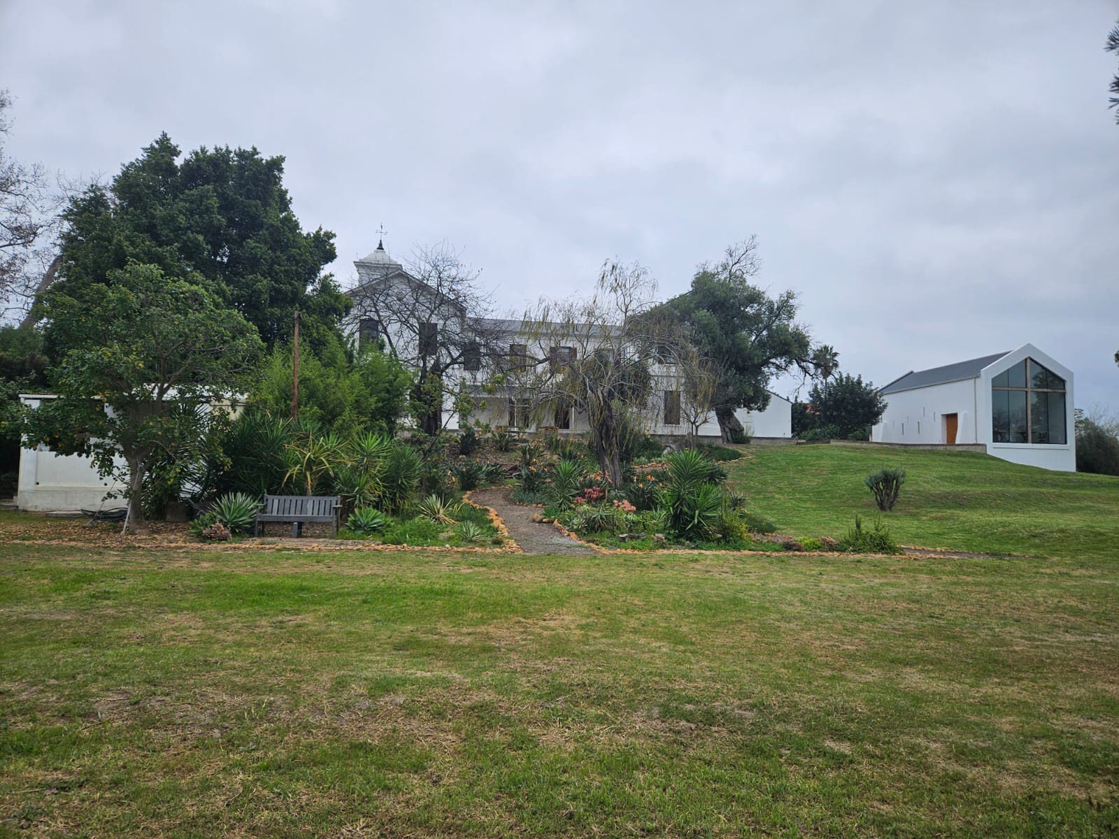 The historic buildings and new chapel of the Andrew Murray Centre for Spirituality on the same rise of lawn in Wellington.